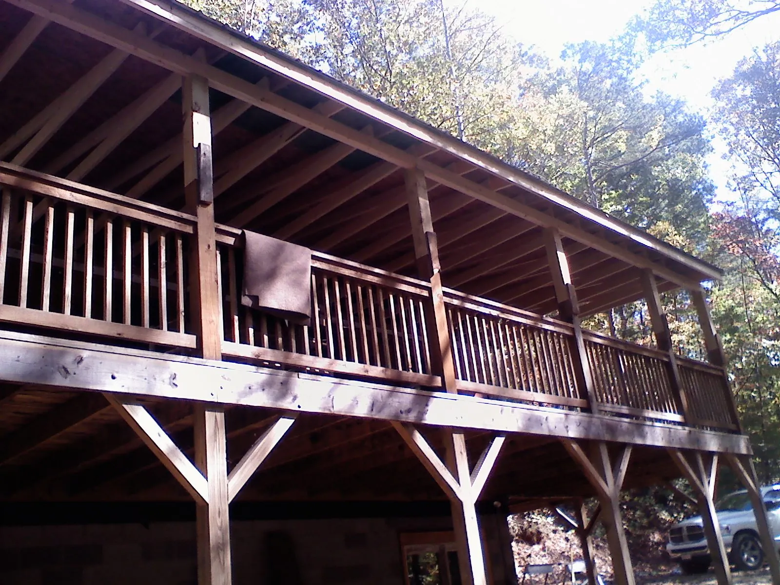 Timber framing under a new elevated porch and deck — Roof Leak Repair in Camp Grove by Roofing Brothers